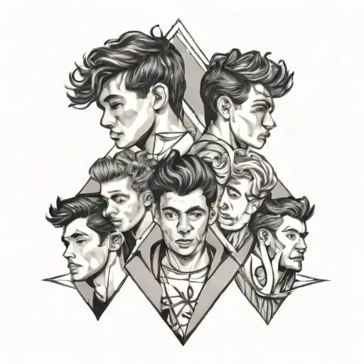 one direction boy band with arrows  tattoo design idea