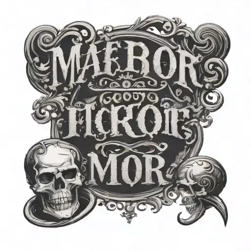 make a text Mor and Then make someting around the text mor tattoo design idea