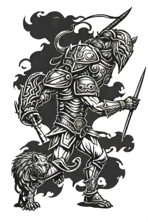 fighter mother fighting for his son, gladiators, knights, Spartan,wolf, dedicated to mother tattoo design idea