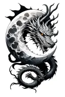 moon and dragon tattoo tattoo design idea