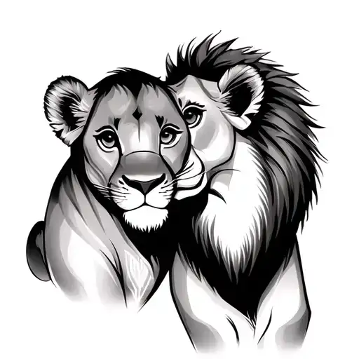 Simba and nala simba young tattoo design idea