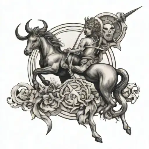 Sagittarius and aries tattoo design idea