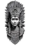 mayan theme sleeve tattoo design idea