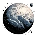 mars planet tattoo design idea