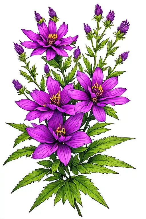 alaskan fireweed flowers blooming tattoo design idea