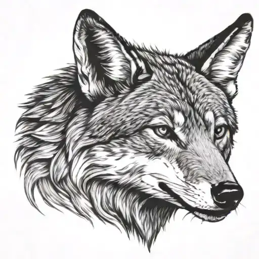 coyote head tattoo design idea