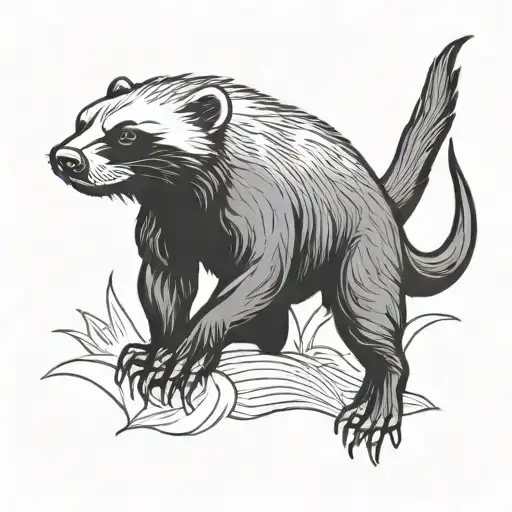 honey badger tattoo design idea