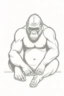 seated gorilla facing forward tattoo design idea