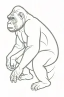 seated gorilla facing forward tattoo design idea