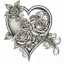 Combining the names Anabelle Amy and Allison Sky with a heart tattoo design idea