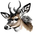 baby deer and snipe scope tattoo design idea