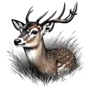 baby deer and snipe scope tattoo design idea