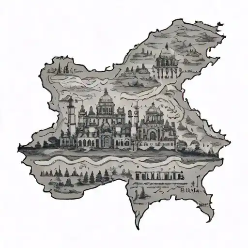 Punjab map tattoo design idea