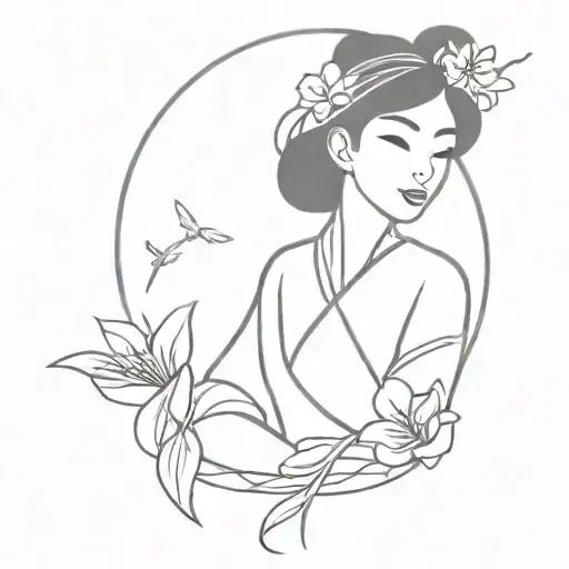 flowers, mulan, disney, sky is the limit, dream tattoo design idea