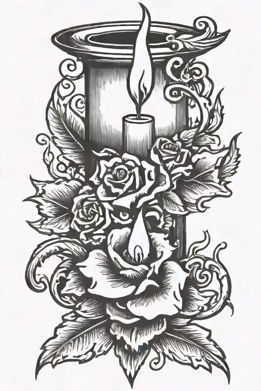 candle burning on both sides tattoo design idea