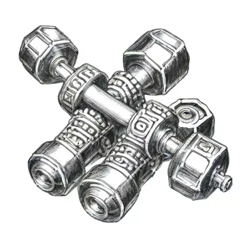 dumbell flash tattoo tattoo design idea