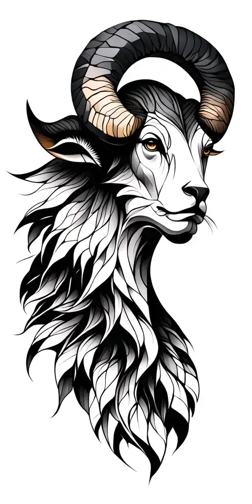 aries zodiac sign surrounded my mountain range tattoo design idea