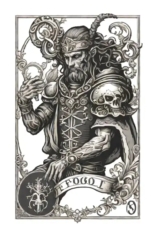 the fool tarot card tattoo design idea