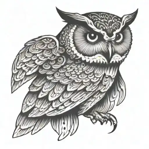owl flying neck tattoo tattoo design idea