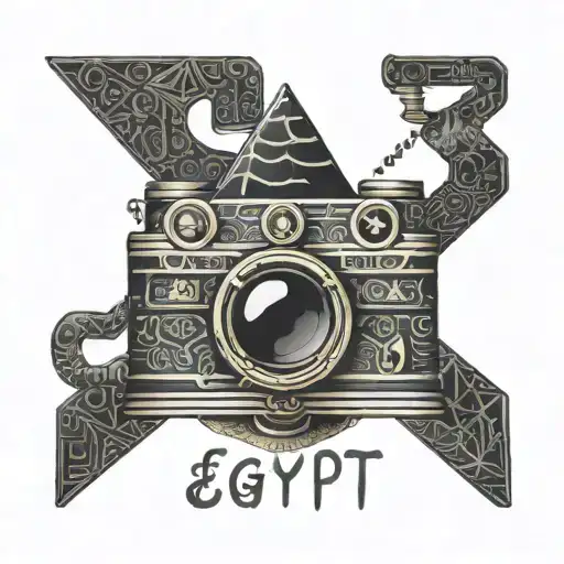 egypt, , photographer, camera, hieroglyph style tattoo design idea