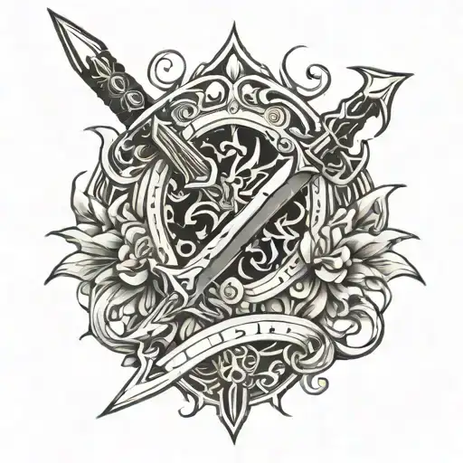 dagger crysknife tattoo design idea