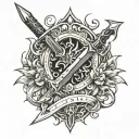 dagger crysknife tattoo design idea