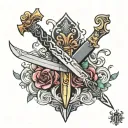 dagger crysknife tattoo design idea
