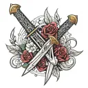 dagger crysknife tattoo design idea