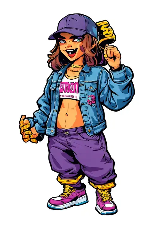 90's cartoon characters tattoo design idea