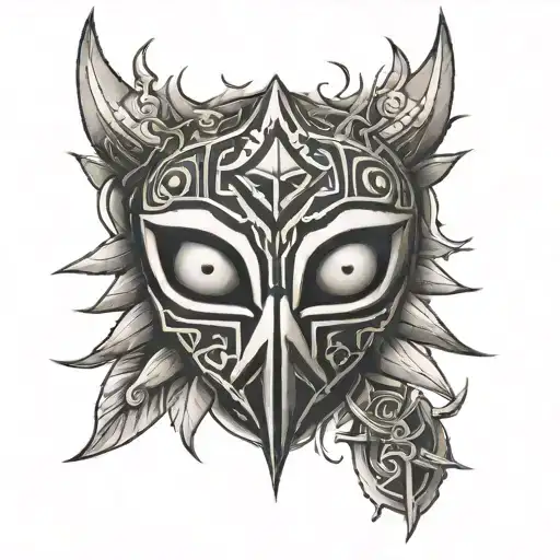 Mask of Majora Zelda tattoo design idea