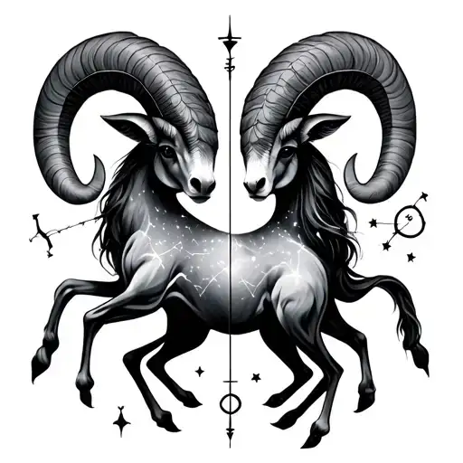 Aries and Sagittarius constellation tattoo design idea