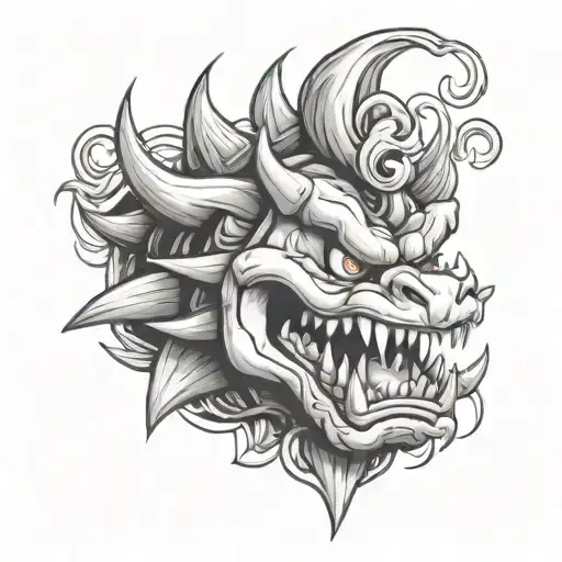 bowser head tattoo design idea