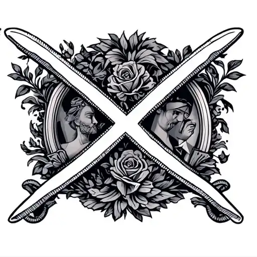 10 year wedding anniversary showing the X roman tattoo design idea