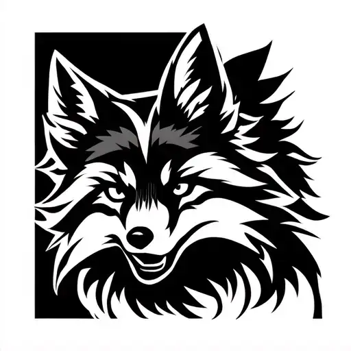 Fox Face tattoo design idea