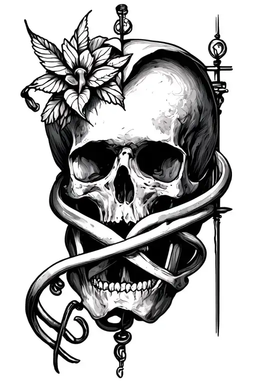 Love and hate for medical studies tattoo design idea