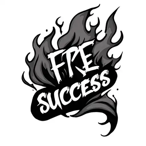 fire flames and hustle with success = fulfillment tattoo design idea