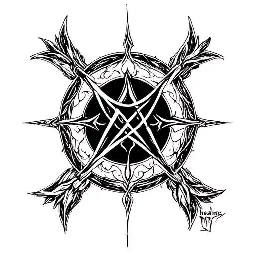 bind rune healing and health strength  tattoo design idea