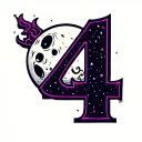 Evil Number 4 Moon tattoo design idea