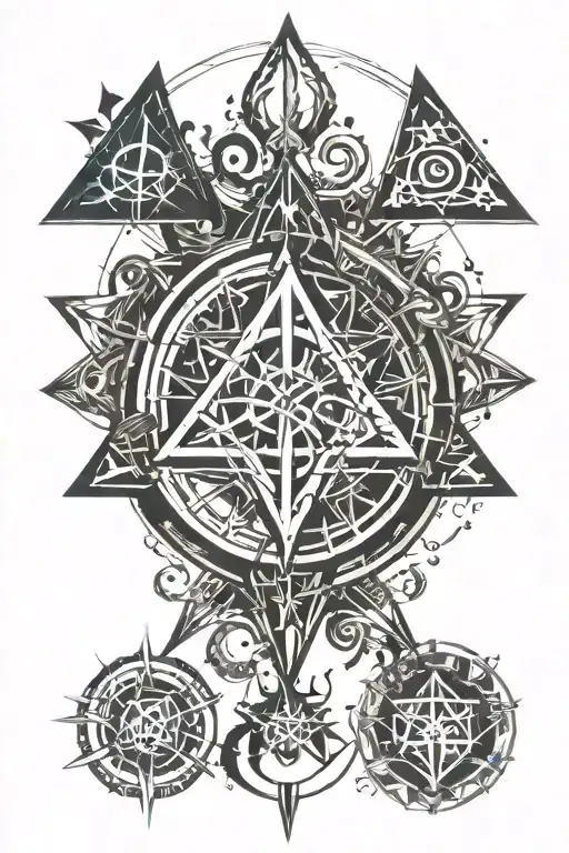 arcane symbols tattoo design idea