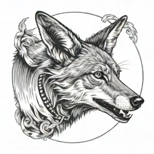 coyote with a cigarette tattoo design idea