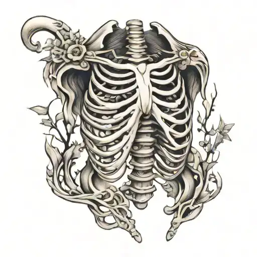 skeleton rib cage tattoo tattoo design idea