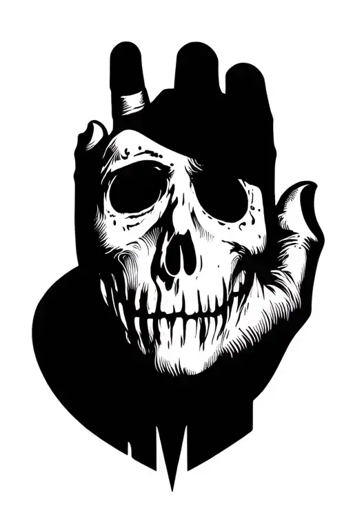 ghost face hand tattoo tattoo design idea