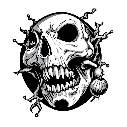 spooky flash sheet tattoo design idea