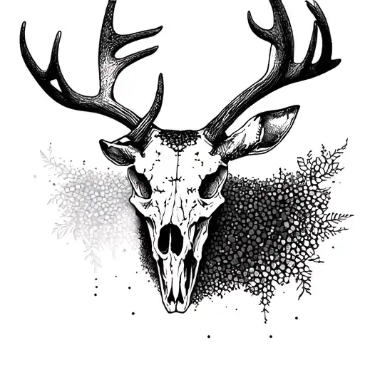 stag skull tattoo design idea