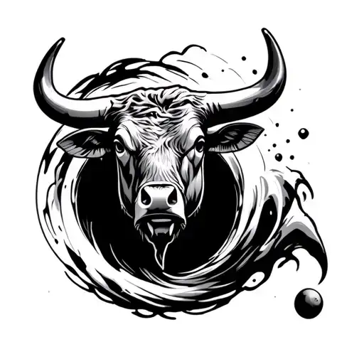 State sign bull time goes away quickly black hole space tattoo design idea