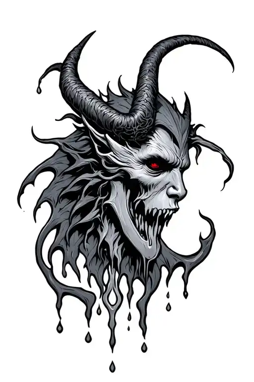 Lucifers last tear falling tattoo design idea