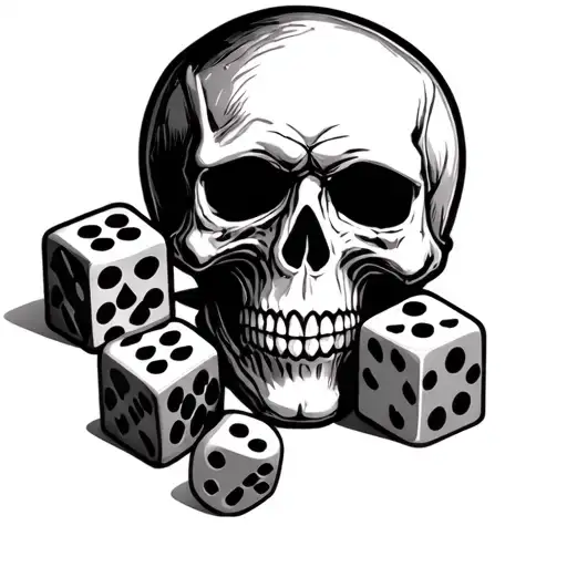 harley davidson, skulls, dice, cards tattoo design idea