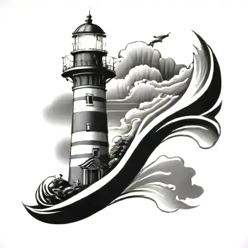 Lighthouse tattoo design idea
