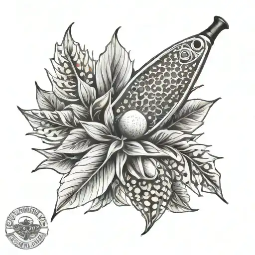 Buckeye leaves whitetail with golf club tattoo design idea