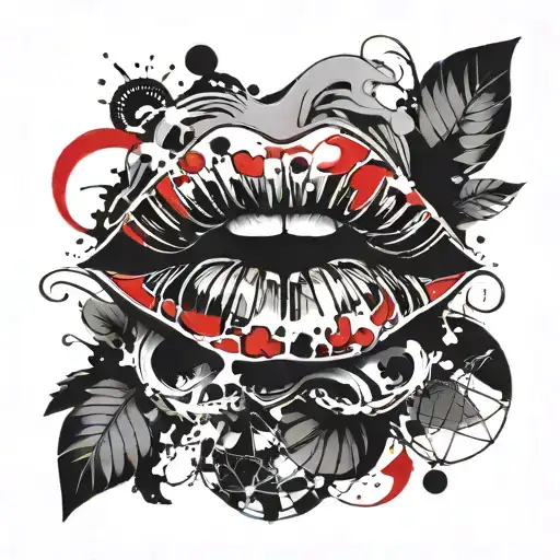 lips tattoo design idea